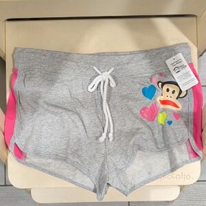 NWT Y2K Paul Frank Gray Shorts with Pink and Blue Accents